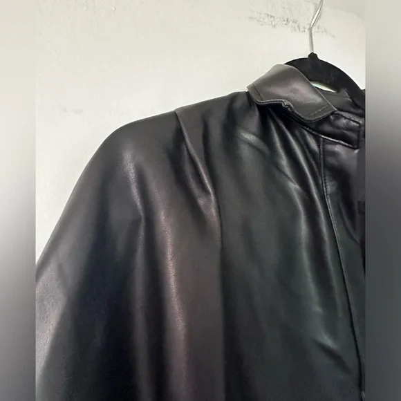 French Connection Faux Leather Long Sleeve Top - Picture 7 of 16